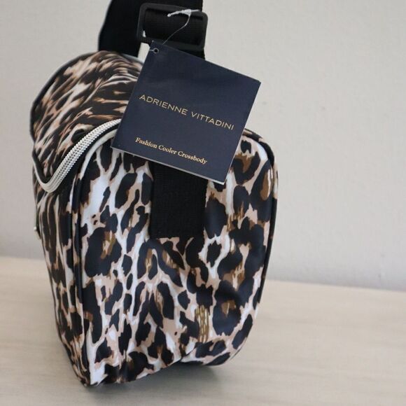 Adrienne Vittadini AVTB7747 Leopard Print 9" Fashion Crossbody Cooler Satchel - Picture 7 of 10